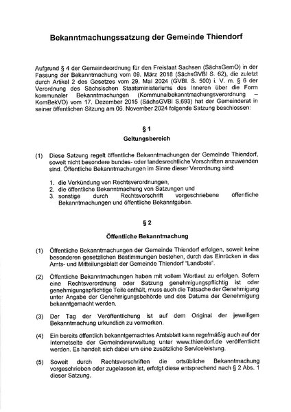 Bekanntmachungssatzung