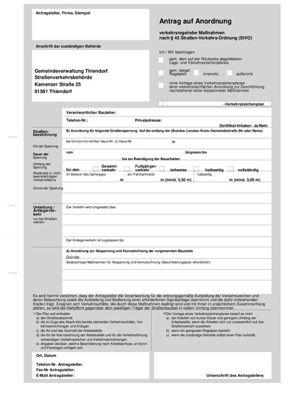 Antrag auf Anordnung nach §45