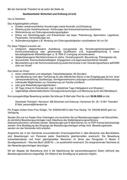 Stellenausschreibung